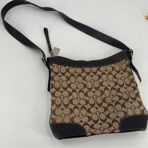 Vintage Coach Canvas Leather Shoulder Bag